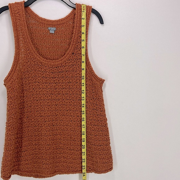 Aerie Sleeveless Crochet Sweater Burn Orange Size L - Picture 6 of 8